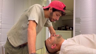 Sexy Middle Eastern straight guy dominates and humiliates untrained slut – with deep throat training